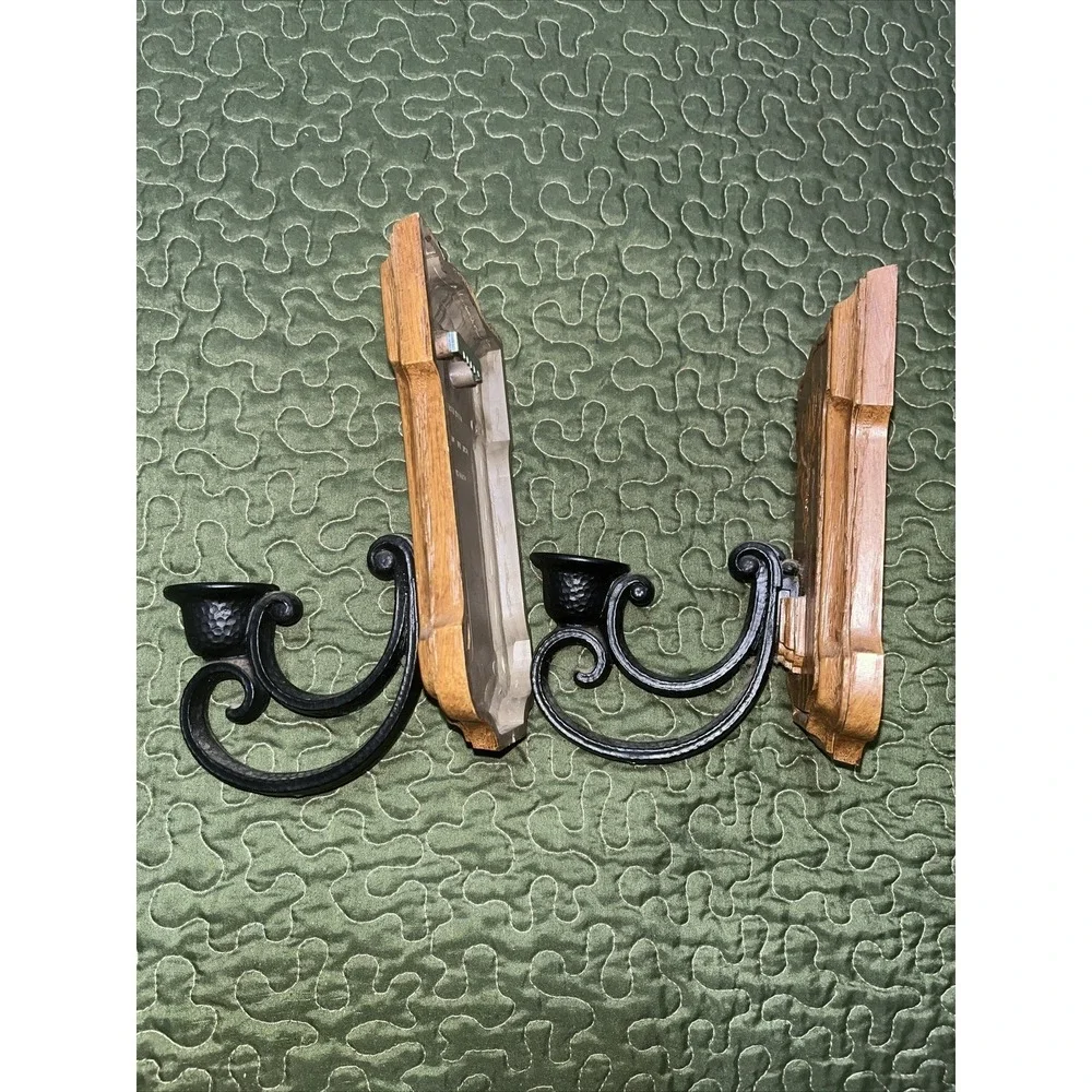 Homco‎ Wall Decor Candle Holder Pair , Tapered Candle Holder Vintage Mcm